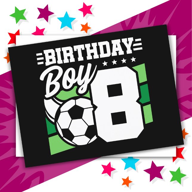 8 Year Old Soccer Football Party 8th Birthday Boy Postcard (Creator Uploaded)
