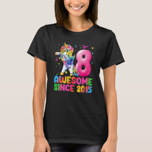 8 Year Old Unicorn Flossing 8th Birthday Girl Unic T-Shirt