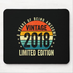 8 Year Old Vintage 2018 Limited Edition 8th Birthd Mouse Mat