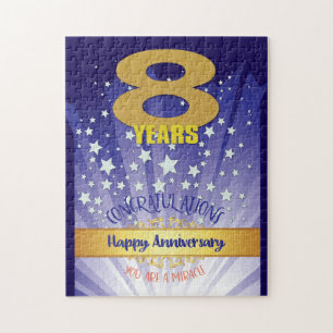 8 Year Recovery Anniversary Bold Numeral Jigsaw Puzzle