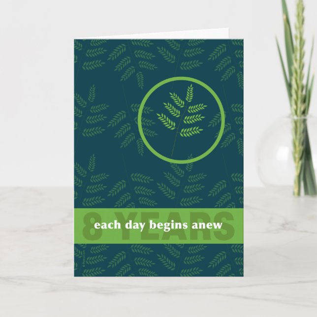 8 Years Drug Alcohol Addiction Clean Sober Card (Front)