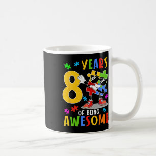 8 Years Of Being Awesome Birthday Dabbing Autism P Coffee Mug
