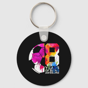 8 Years Of Being Awesome Soccer 8th Birthday _1  Key Ring