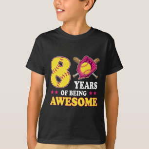 8 Years Of Being Awesome Softll Girl 8th Birthday T-Shirt