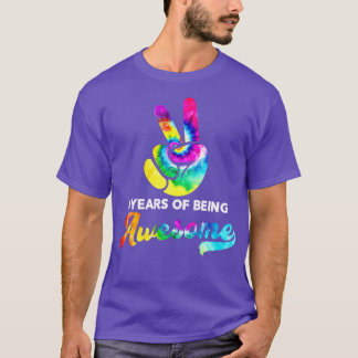 8 Years Of Being Awesome Tie Dye Birthday T-Shirt