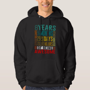 8 YEARS OLD 6th Birthday Vintage Retro 96 Months Hoodie