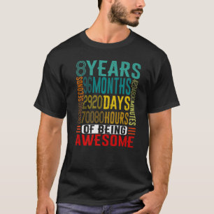 8 YEARS OLD 6th Birthday Vintage Retro 96 Months T-Shirt
