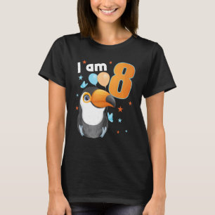 8 Years Old 8 Birthday Outfit Boy Girl Cute Toucan T-Shirt