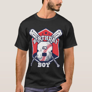 8 Years Old 8th Baseball Birthday Party Theme Boys T-Shirt