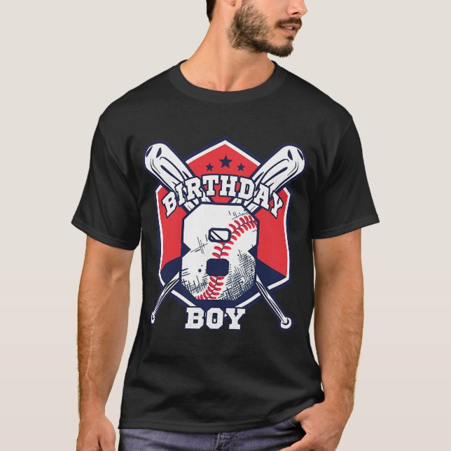 8 Years Old 8th Baseball Birthday Party Theme Boys T-Shirt (Front)