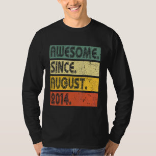 8 Years Old 8th Birthday Awesome Since August 201 T-Shirt