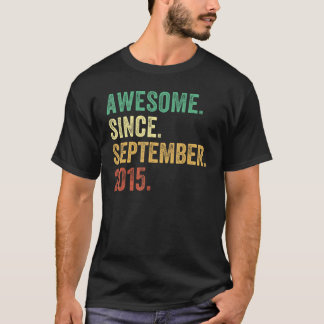 8 Years Old 8th Birthday Awesome Since September T-Shirt