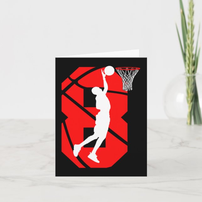8 years Old 8th Birthday Boy Basketball lovers  Card (Front)
