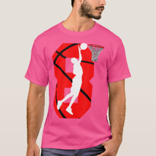 8 Years Old 8Th Birthday Boy Basketball Lovers T-Shirt