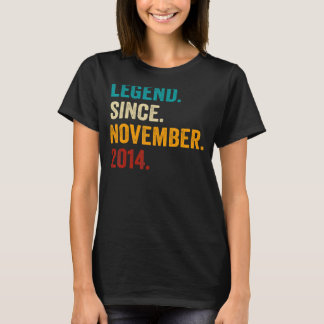 8 Years Old  8th Birthday Boy Legend Since Novembe T-Shirt