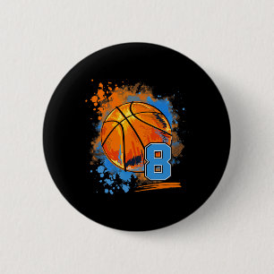 8 Years Old 8th Birthday Bysketbyll 6 Cm Round Badge