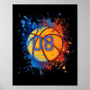 8 Years Old 8th Birthday Bysketbyll Gift For Boys  Poster