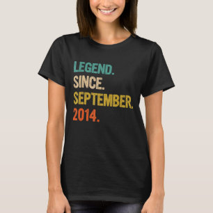 8 Years Old  8th Birthday Legend Since September 2 T-Shirt