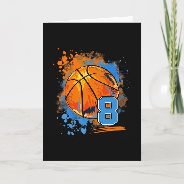 8 Years Old 8th Birthday Sketll  Card (Front)