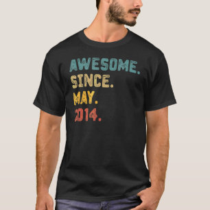 8 Years Old Awesome Since May 2014 8th Birthday 3 T-Shirt