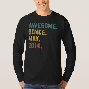8 Years Old  Awesome Since May 2014 8th Birthday 3 T-Shirt