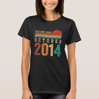 8 Years Old Awesome Since October 2014 8th Birthda T-Shirt