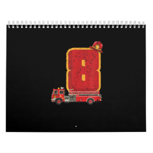 8 Years Old Birthday Boy Gifts Firefighter Calendar