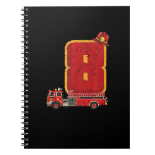8 Years Old Birthday Boy Gifts Firefighter Notebook