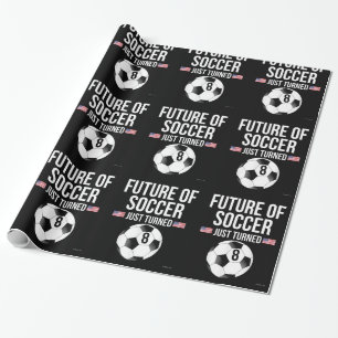 8 Years Old Birthday Gift for Soccer boys Wrapping Paper