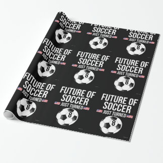 8 Years Old Birthday Gift for Soccer boys Wrapping Paper