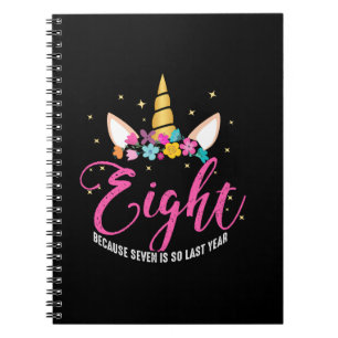 8 Years Old Birthday Girl Gifts Unicorn 8th Birthd Notebook