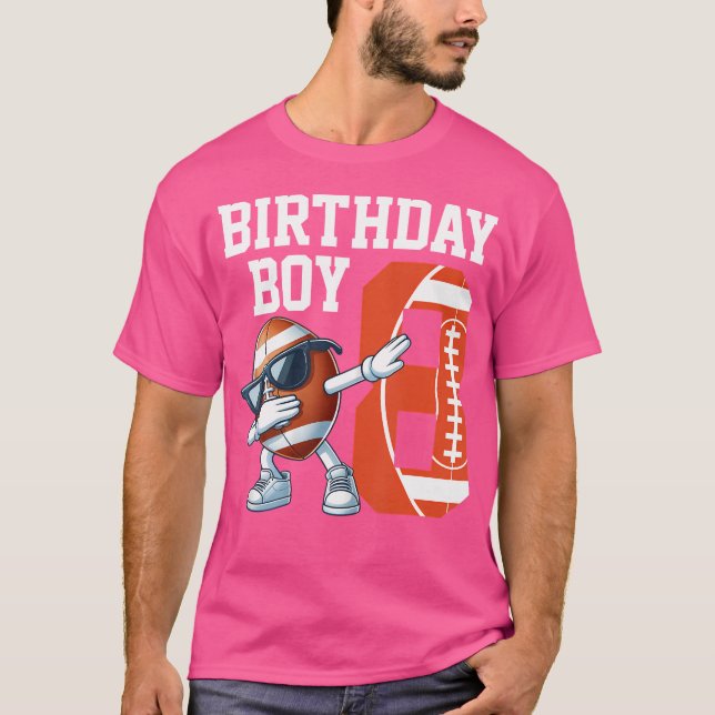 8 Years Old Boy Football Player 8Th Football Birth T-Shirt (Front)