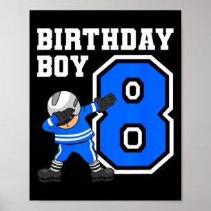 8 Years Old Boy Ice Hockey Player 8th Birthday Kid Poster