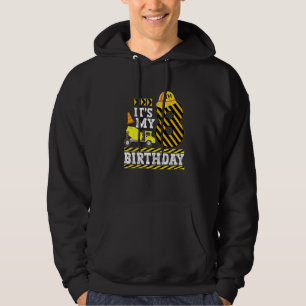 8 Years Old Boy It's My 8th Birthday Construction Hoodie
