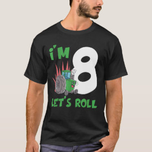 8 Years Old Boy Tractors Old 8th Birthday Kids T-Shirt