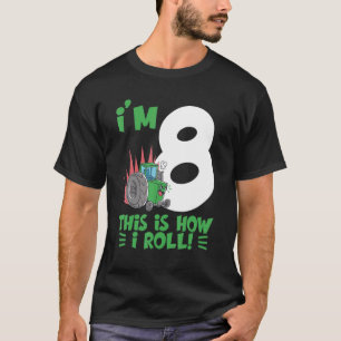 8 Years Old Boy Tractors Old 8th Birthday Kids T-Shirt