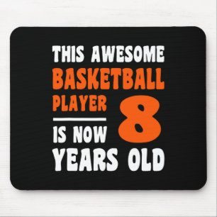 8 Years Old Happy 8th Birthday Basketball 8th Birt Mouse Mat