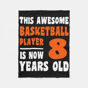 8 Years Old Happy 8th Birthday Bysketbyll 8th Birt Fleece Blanket