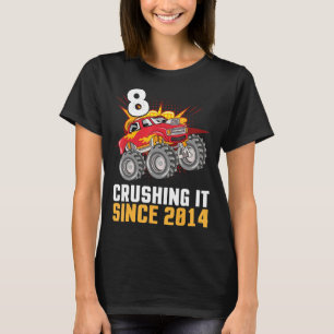 8 Years Old Happy Birthday Trucker Cruising It Sin T-Shirt