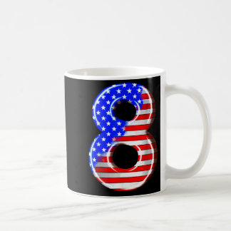 8 Years Old Kids America USA Flag 8th Birthday Coffee Mug