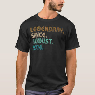 8 Years Old Legend Since August 2014 8th Birthday T-Shirt