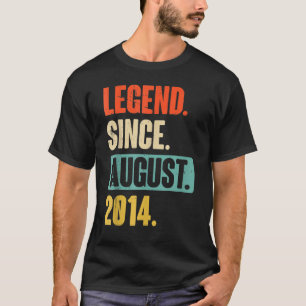 8 Years Old Legend Since August 2014 8th Birthday T-Shirt