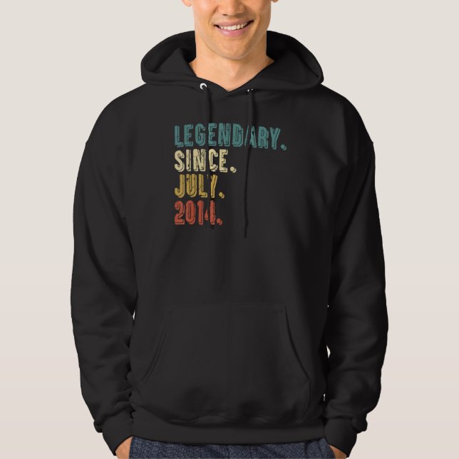 8 Years Old  Legend Since July 2014 8th Birthday Hoodie (Front)