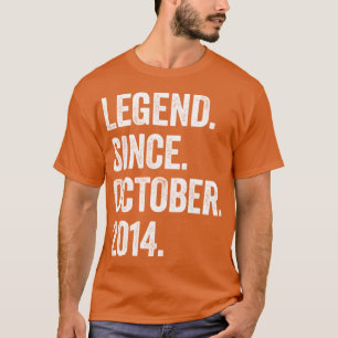 8 Years Old Legend Since October 2014 8th Birthday T-Shirt