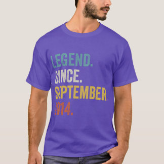 8 Years Old Legend Since September 2014 8th Birthd T-Shirt