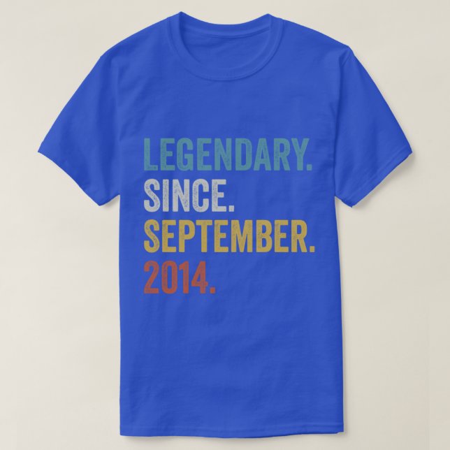 8 Years Old Legendary Since September 2014 8th Bir T-Shirt (Design Front)