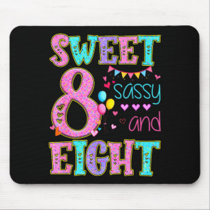 8 Years Old Sweet Sy And Eight Birthday Girl Donut Mouse Mat