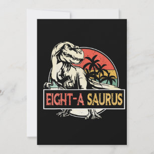 8 Years Old T-Rex Dinosaur Birthday Gift Invitation