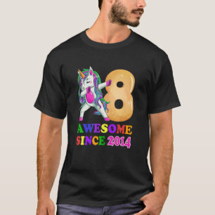 8 Years Old Unicorn Dabbing 8Th Birthday, Girl Uni T-Shirt