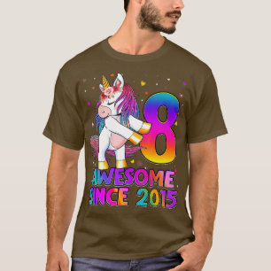 8 Years Old Unicorn Flossing 8th Birthday Girl Uni T-Shirt